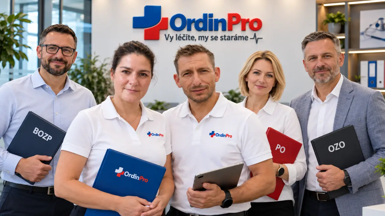 Tým ORDINPRO se spolupracujícími specialisty BOZP, požární ochrany a odborně způsobilými osobami